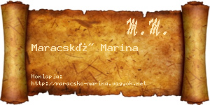 Maracskó Marina névjegykártya